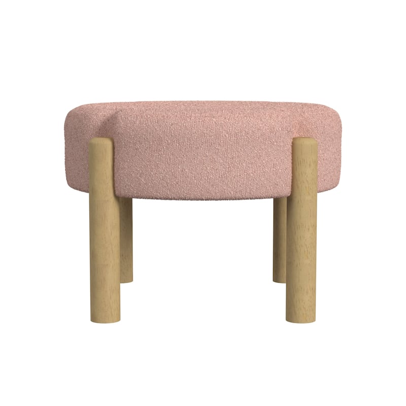 HomePop Luna Modern Ottoman - Pink Boucle