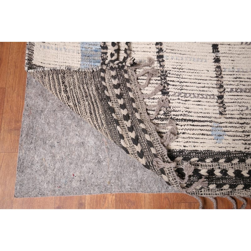 Earth Tone Moroccan Large Area Rug Handmade Oriental Wool Carpet - 9'9" x 15'2"