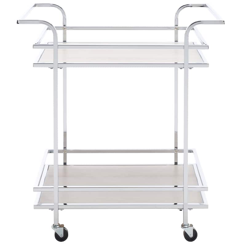 SAFAVIEH Home Collection Lameris 2 Tier Bar Cart With Handles - 30" L x 18" W x 33" H