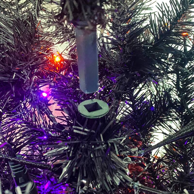 6FT Artificial Fir Bent Top Halloween Christmas Tree 300 LED Lights