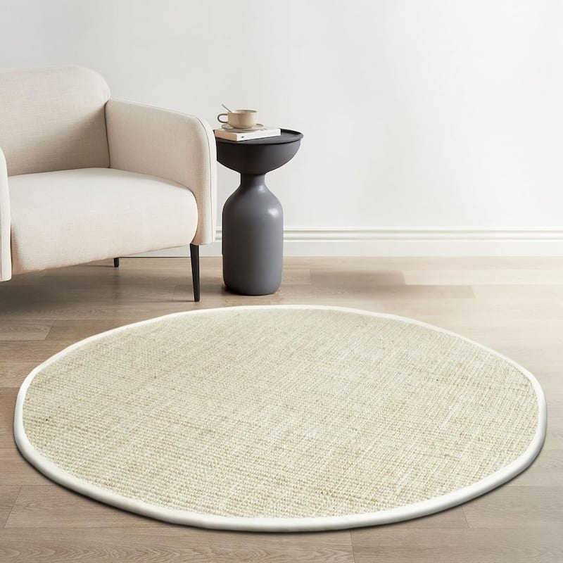 Delara Premium Handwoven Natural Fiber Area Rug Boucle 100% Jute excellent choice in high-traffic areas such as Living rooms