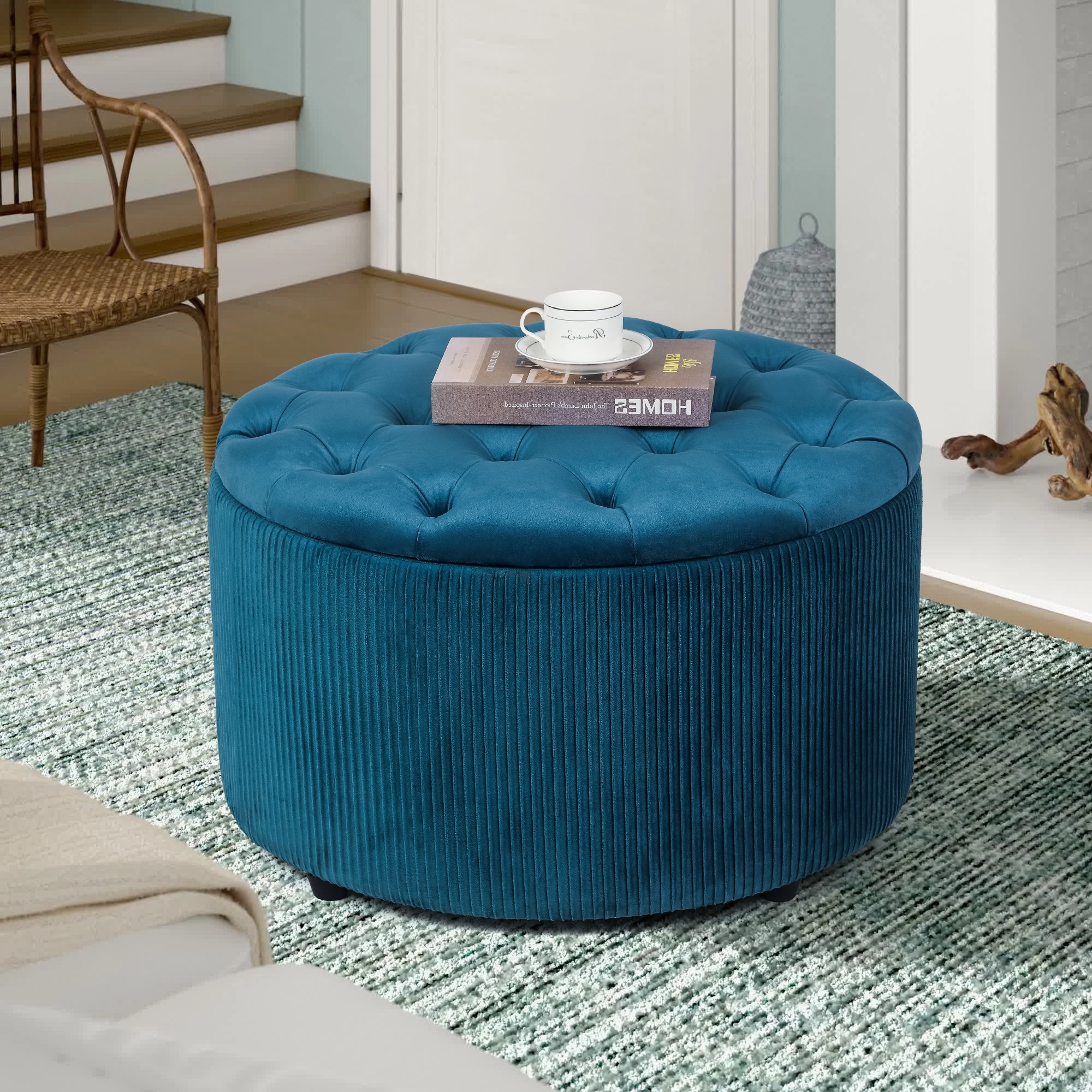 Adeco Square Ottoman Footrest Stool Small Fabric Bench Seat - Bed Bath &  Beyond - 33514593