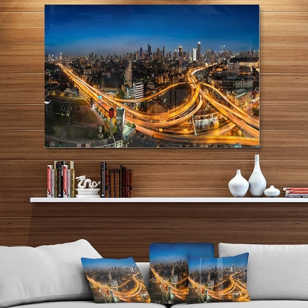 Highway and Main Traffic Bangkok - Cityscape Glossy Metal Wall Art ...