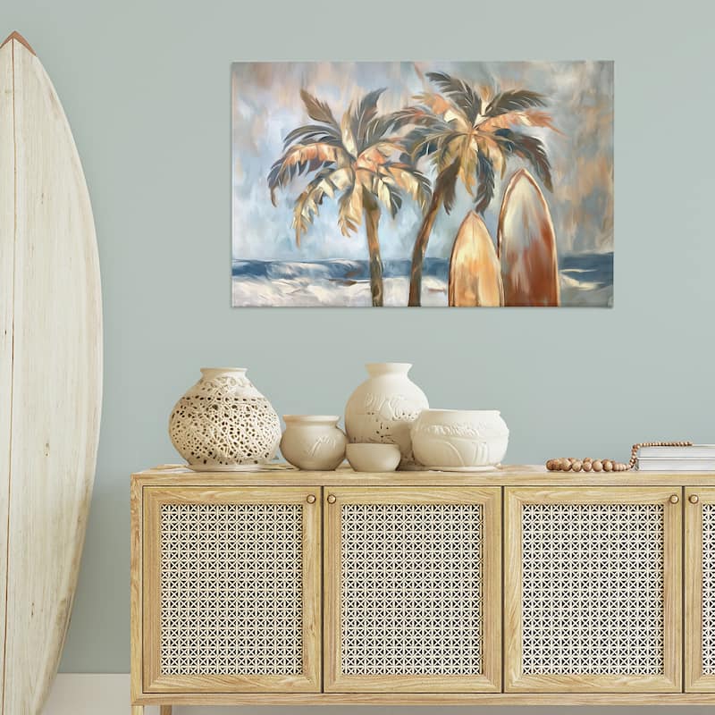 Stupell Warm Tropical Surfboards Canvas Wall Art Design By Ramona Murdock