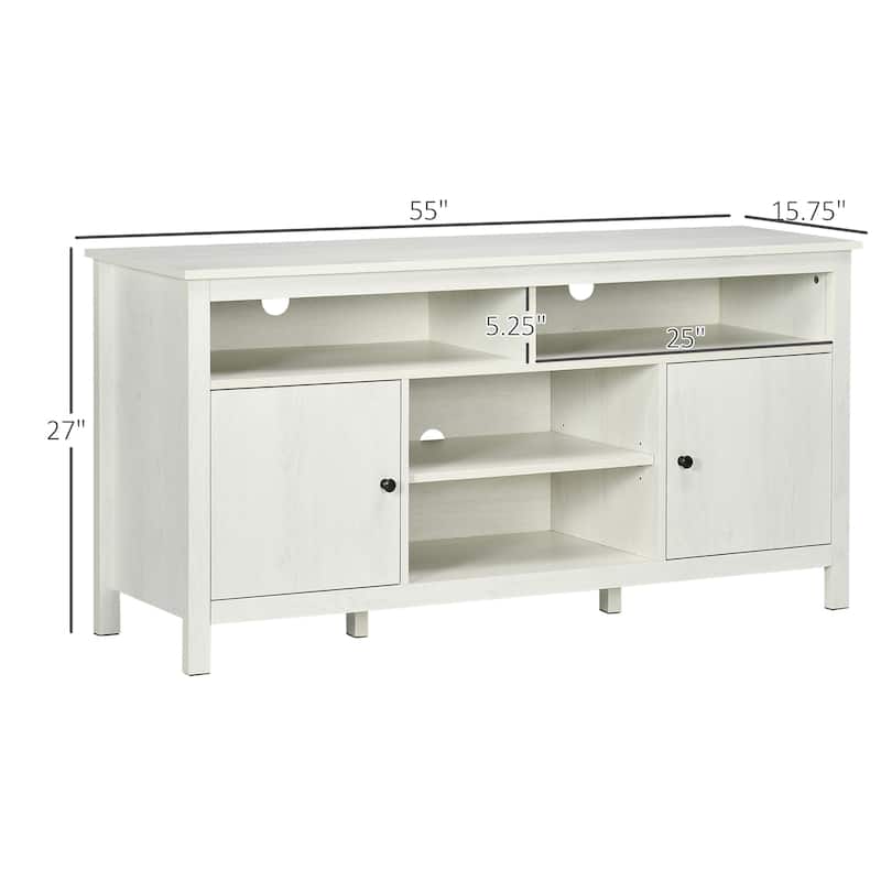 HOMCOM 65 Inch TV Stand with Storage, Media Cabinet TV Entertainment Center with Wooden Shelves and Doors for Living Room
