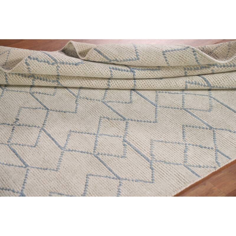 Moroccan Oriental Area Rug Handmade Trellis Wool Carpet - 5'1"x 7'11"