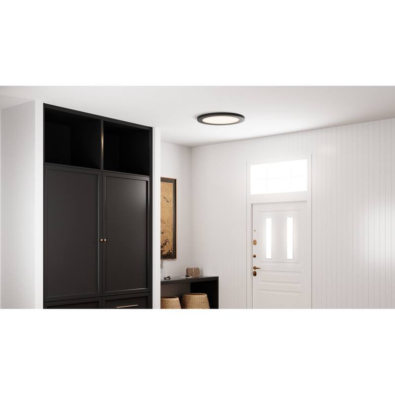 Outskirts Integrated LED Earth Black Flush Mount with CCT Switch