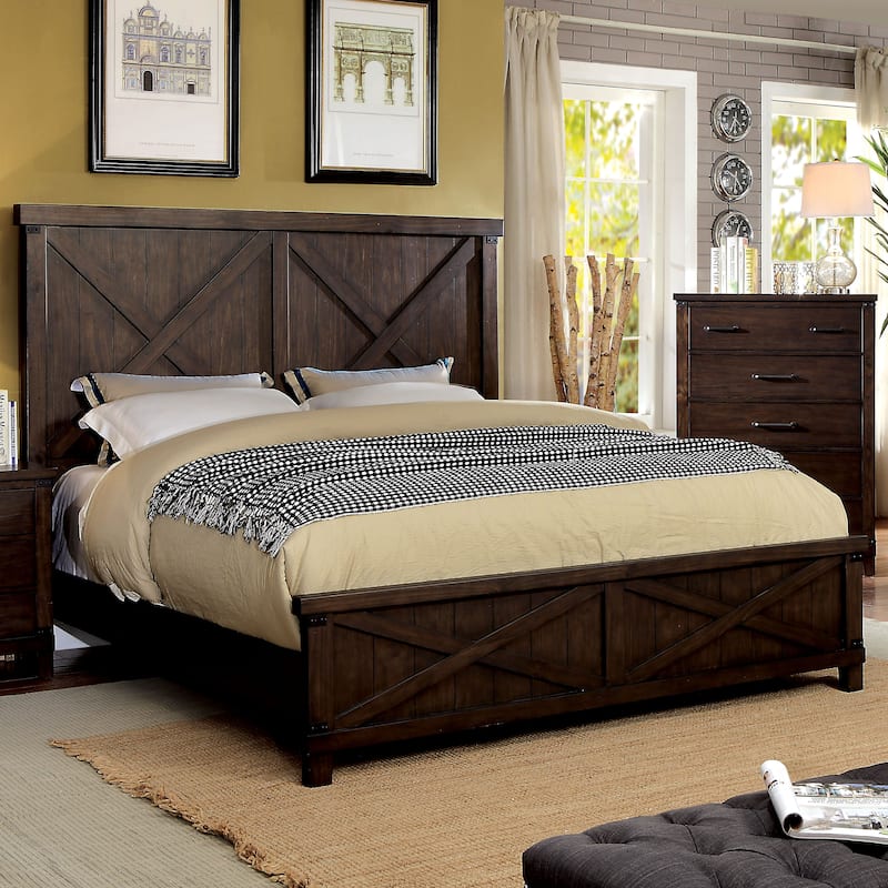 The Gray Barn Epona Farmhouse Dark Walnut Wood Bed - Queen