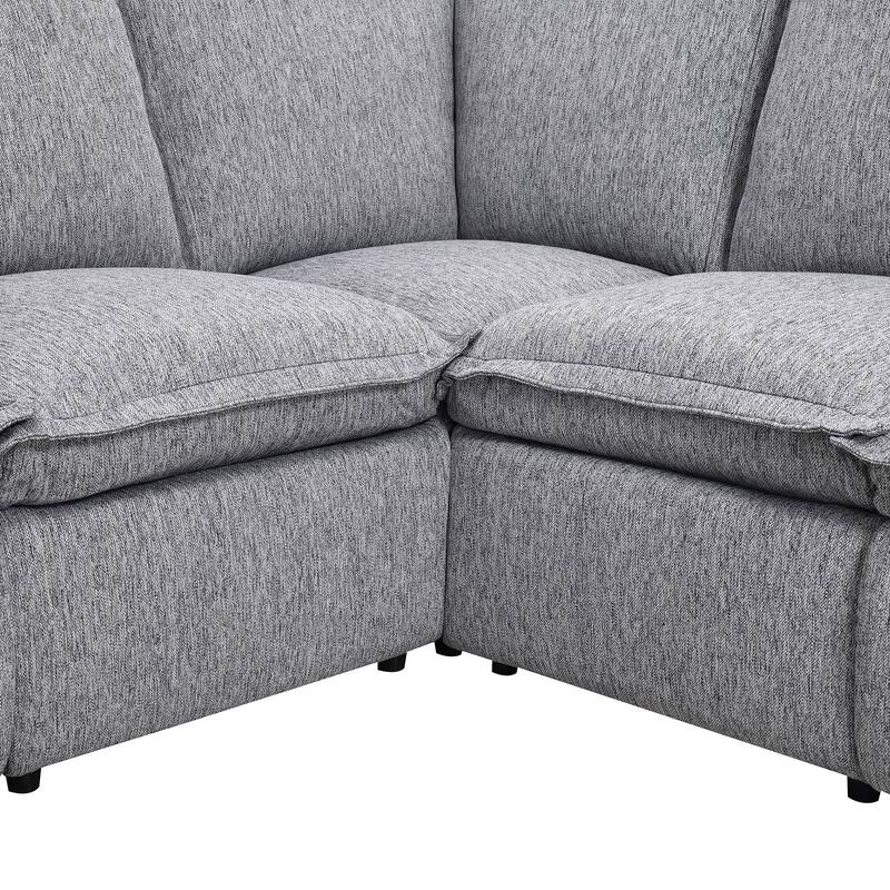89.76'' L-Shaped 5-Seater Sectional Sofa with Power Recliner Chair, USB Charging, and Plush Home Theater Comfort