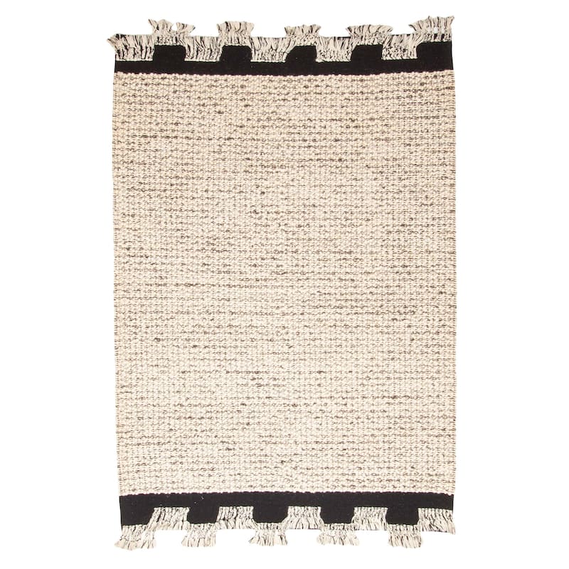 ECARPETGALLERY Braid weave Sienna Beige Wool Rug - 5'3 x 7'2