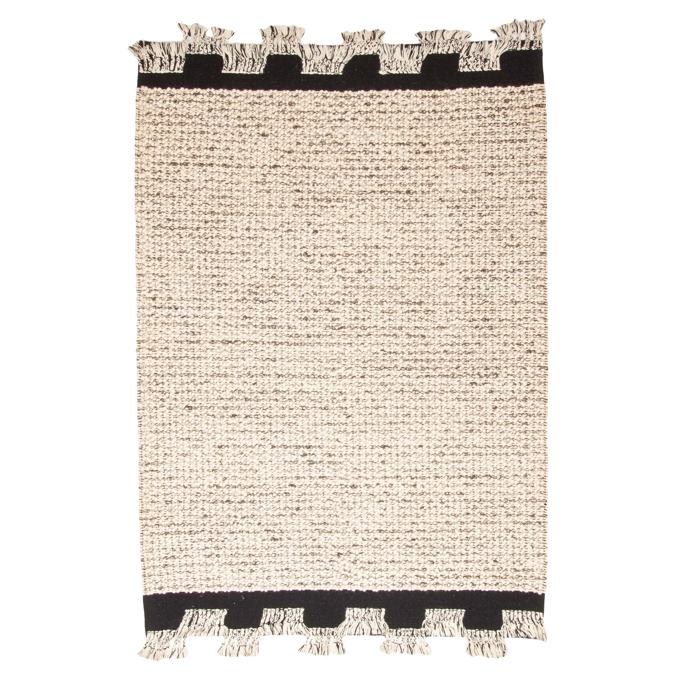 ECARPETGALLERY Braid weave Sienna Beige Wool Rug - 5'3 x 7'2