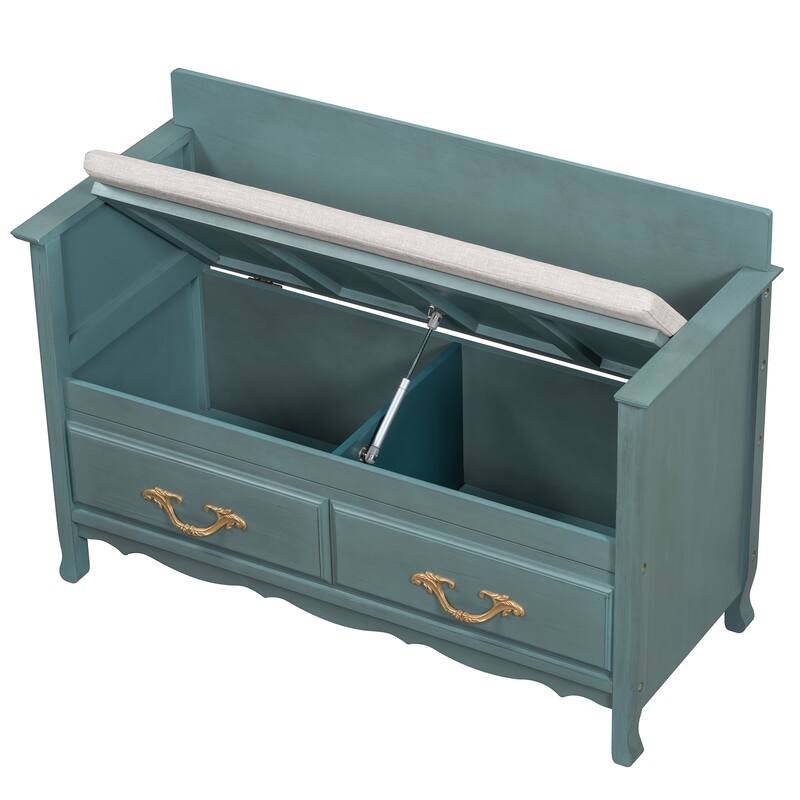 Shoe Storage Bench with Back, Hidden Compartment and Removable Cushion, Entryway Benchfor Entryway or Living Room