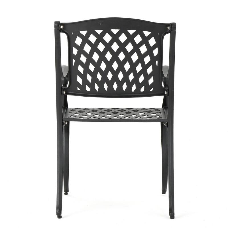Cayman Arch Mesh Patio Chairs (Set of 2) - Outdoor Dining Aluminum Seating with Weather-Resistant Finish