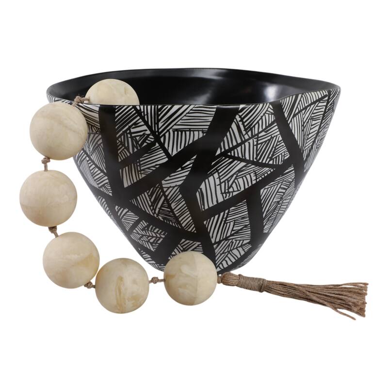 Ceramic Handcrafted Graphic Design Decorative Bowl Abstract Pattern