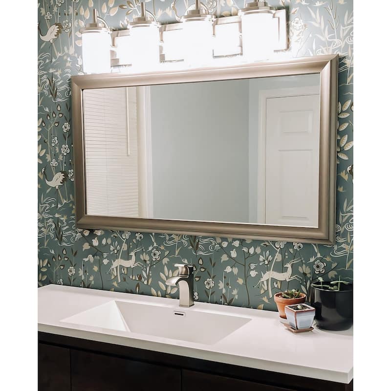 Woodford Nickel Framed Vanity Mirror