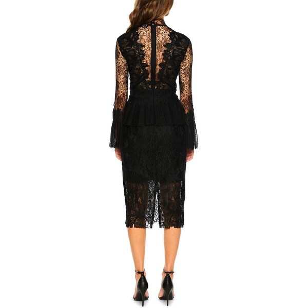 bardot lace peplum dress