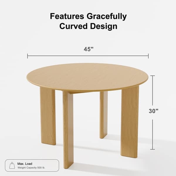dimension image slide 1 of 7, Nordic Style Solid Wood Round Dining Table - Perfect for 4-6 People