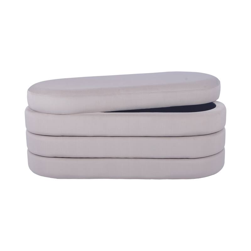 Modern Designs Luxurious Velvet Ottoman Bench with Hidden Storage - Taupe
