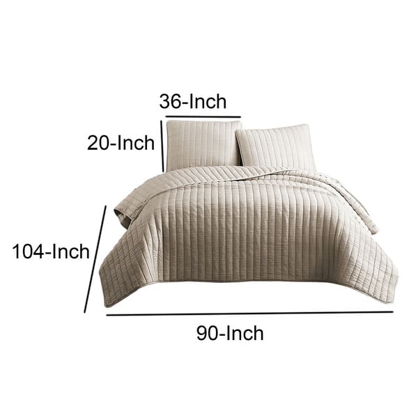 Shop Black Friday Deals On 3 Piece Crinkles King Size Coverlet Set With Vertical Stitching Brown On Sale Overstock 31999598