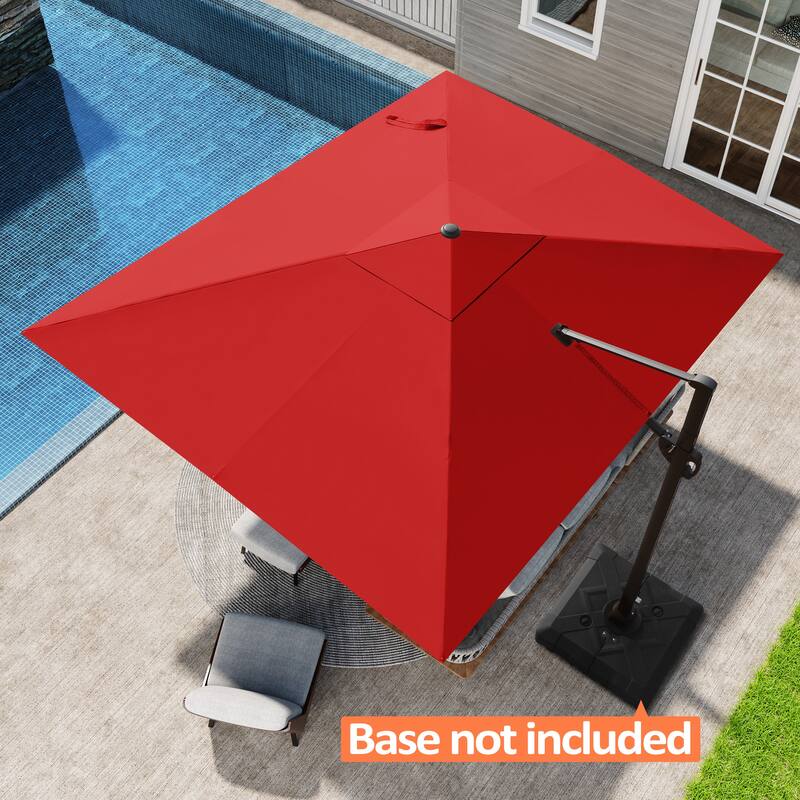 Outdoor Patio Umbrella 9 FT x 11 FT Cantilever-Offset Umbrella with No Base