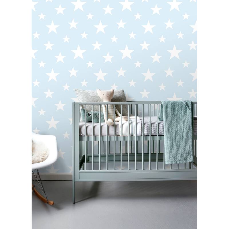 Chesapeake Amira Sky Blue Stars Wallpaper - 20.9 x 396 x 0.025