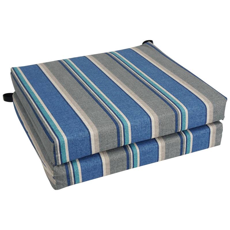 20-inch by 19-inch Indoor/Outdoor Chair Cushions (Set of 2) - 20 x 19 - Sovaro Denim