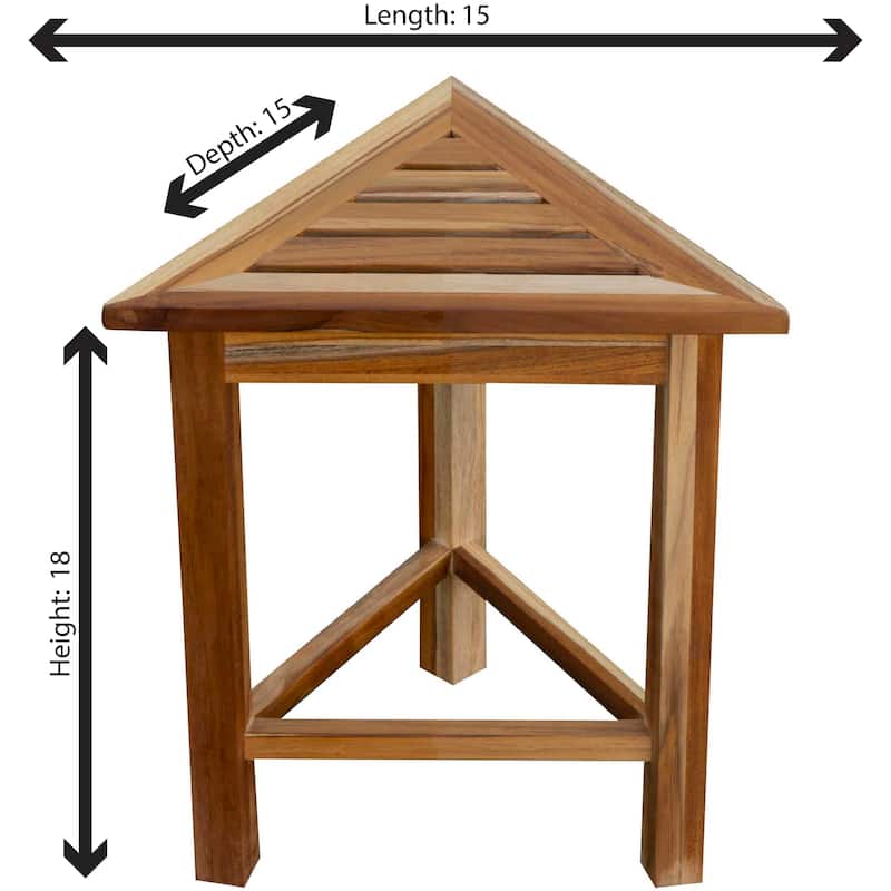 Corner EcoDecors EarthyTeak FlexiCorner Triangular Teak Modular Stool in EarthyTeak Finish