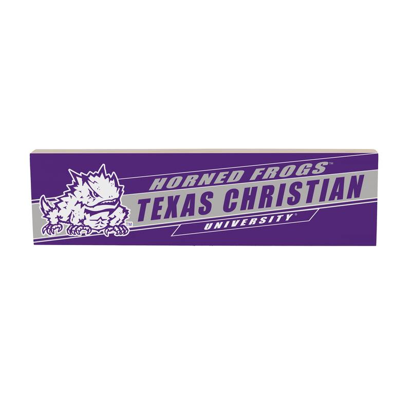 Texas Christian University Wooden Tabletop Mantel Shelf Sign
