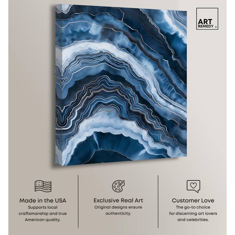 Azure Abyss Layers Canvas by Art Remedy, Gallery Wrapped