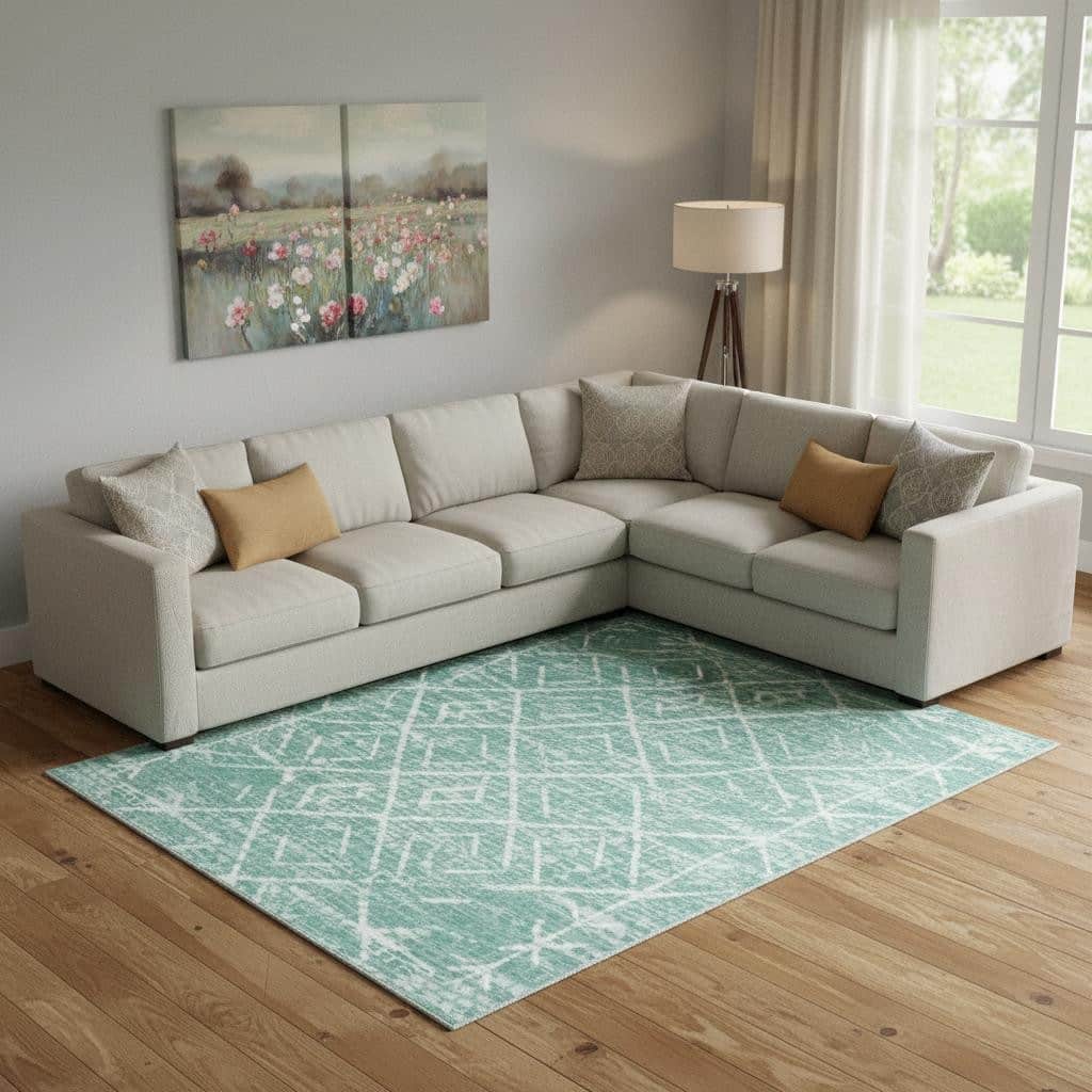 HomeRoots Abstract Geometric Casual Rectangle Area Rug - 8' X 10'