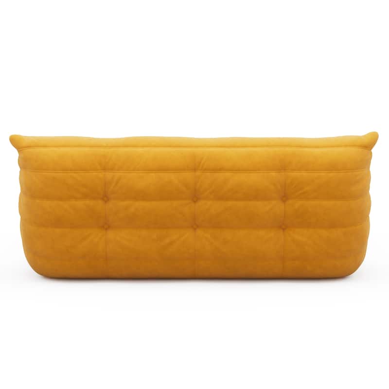 3 Seat Suede Fabric Lounge Floor Couch Lazy Sofa for Living Room