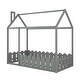 preview thumbnail 10 of 12, Twin Size Wooden House Bed Frame with Roof and Fence for Kids and Teens, Sturdy Pinewood Construction