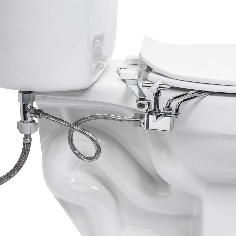 Brondell Side-Mounted Attachable Bidet with Adjustable Spray Wand Ambient Temp - Silver