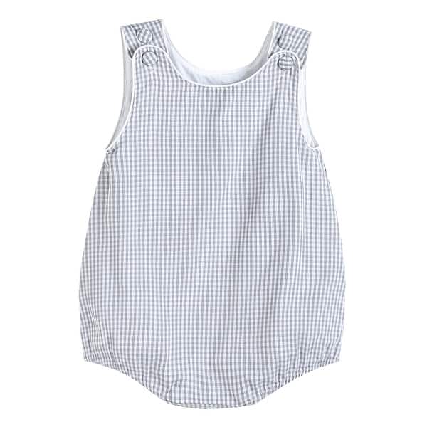 slide 2 of 4, Classic Gray Gingham Bubble Romper