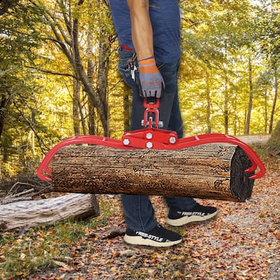 28 in. Heavy Duty Solid Steel 4 Claw Lumber Log Lifting Logging Tongs Grabber