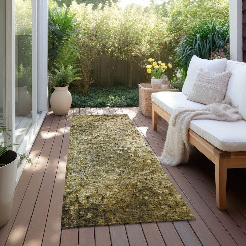 Machine Washable Indoor/ Outdoor Abstract Solid Chantille Rug