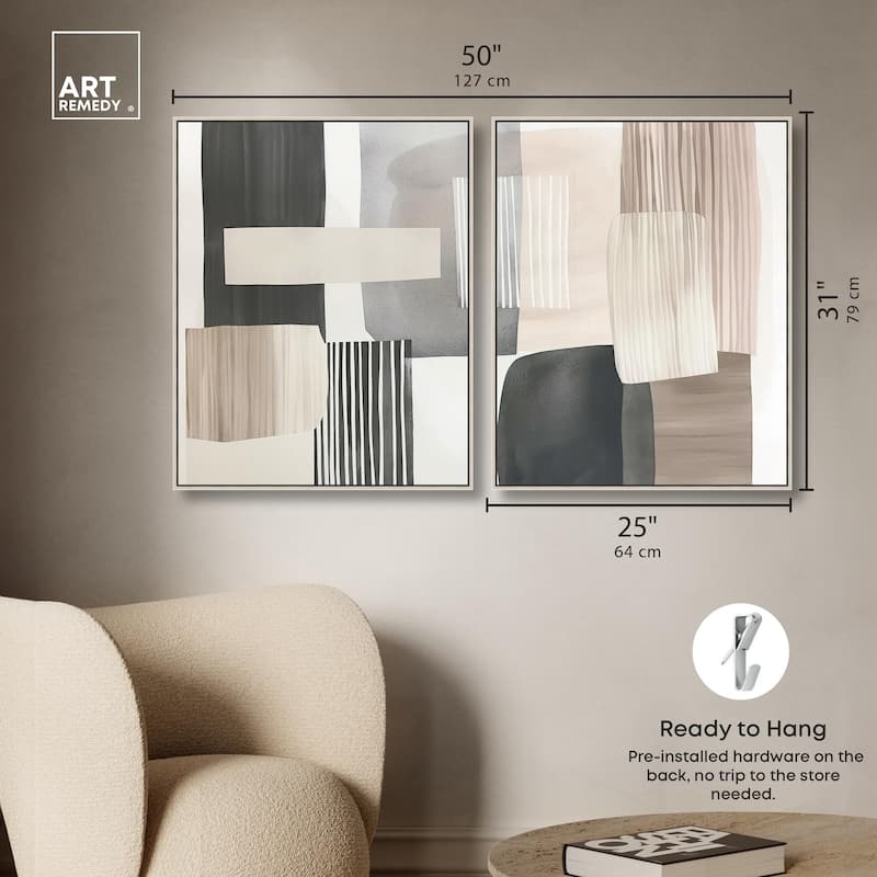 Floating Shapes II Canvas Set of 2 by Art Remedy