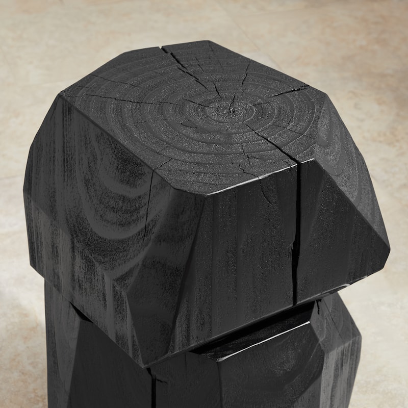 Art Leon Irregularly Shaped Solid Wood End Table Side Table