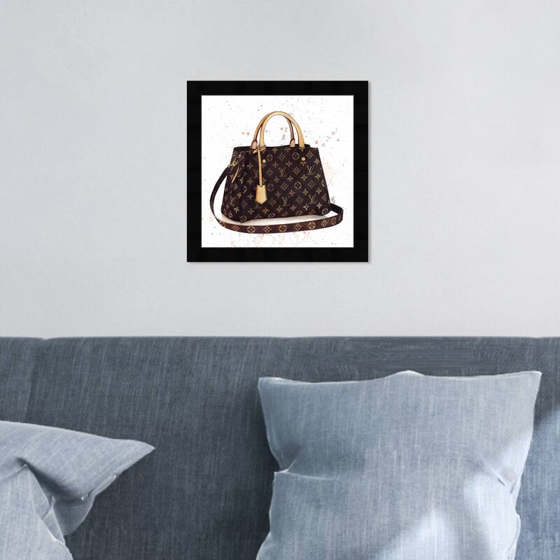 Oliver Gal 'Doll Memories -Details Bag' Fashion and Glam Framed Wall Art Prints Handbags - Brown, Brown - 12 x 12 - Black