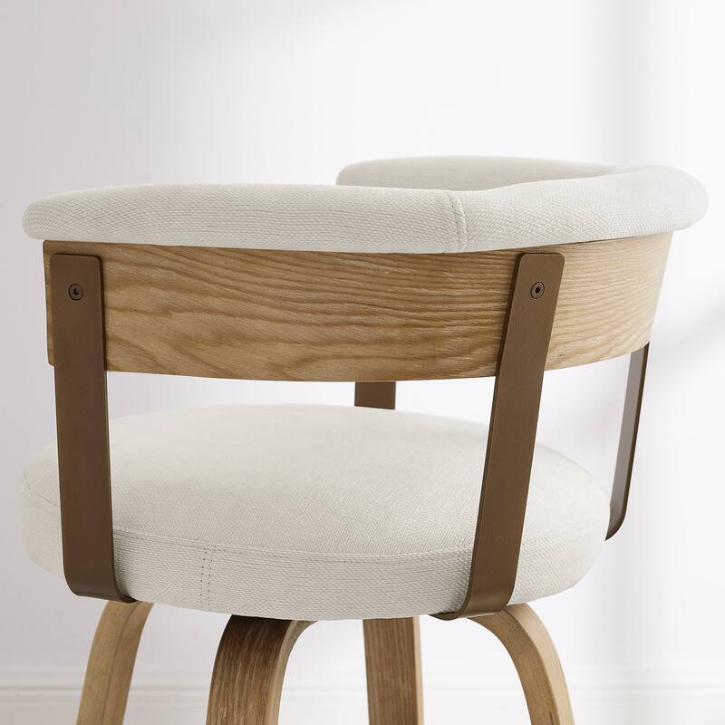 Art Leon Swivel Bar Stool Counter Height Chair with Wood Frame(set of 2)