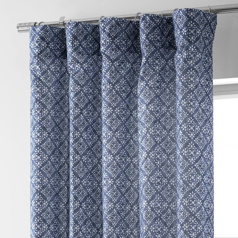 Exclusive Fabrics Textured Cotton Printed Curtains for Bedroom and Living room (1 Panel)