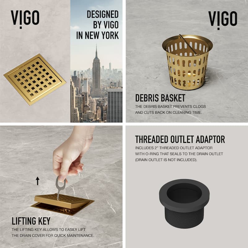 VIGO Elan Square Shower Drain