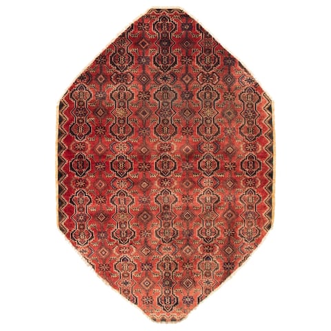 ECARPETGALLERY Hand-knotted Melis Vintage Dark Copper Wool Rug - 6'3 x 8'10