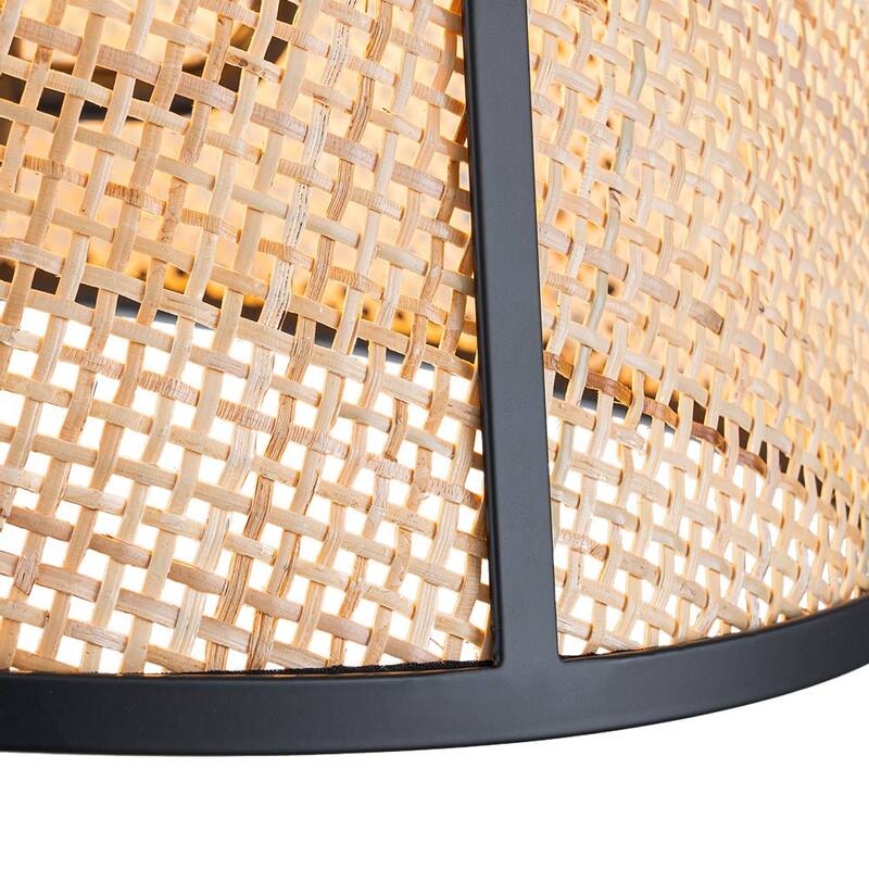 3-Light Natural Bamboo Hand-woven Cone Pendant