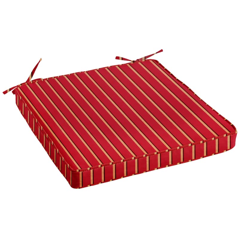 Sorra Home Sunbrella Outdoor Corded Chair Cushion - 19 in W x 19 in D x 2 in H - Harwood Crimson On