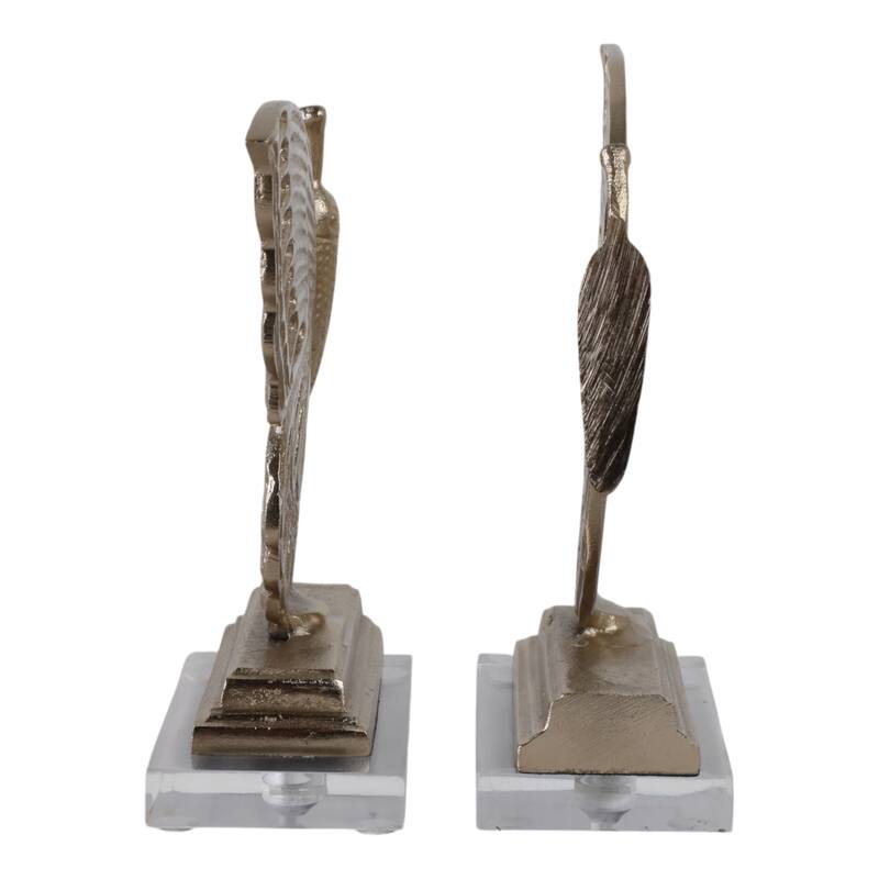 Metal Bookends Butterfly Metallic Finish (Set of 2) - 9" Gold - 12.5"