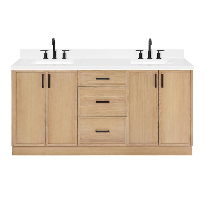 Ariel K72DCQRVO Kelly 72-1/4" Free Standing Double Basin Vanity Set