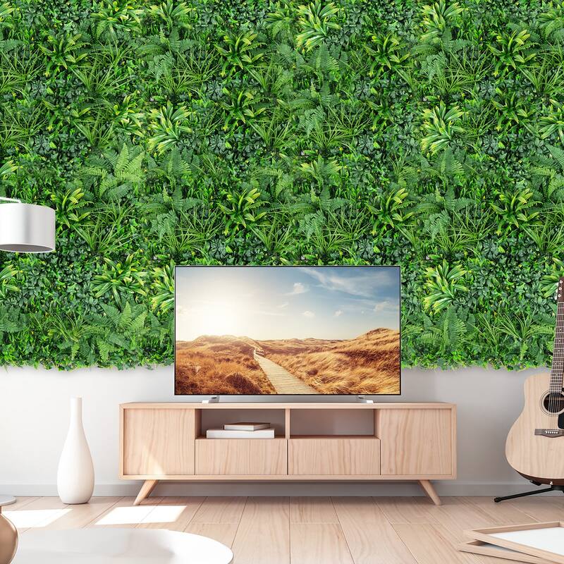 Gymax 4 Pack 20'' x 20'' Artificial Hedge Boxwood Panels with 7 Types