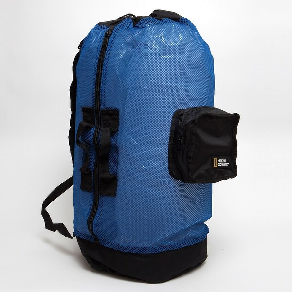 Natl Geographic Clam Shell Mesh Back Pack Dlx 5 Pocket Black