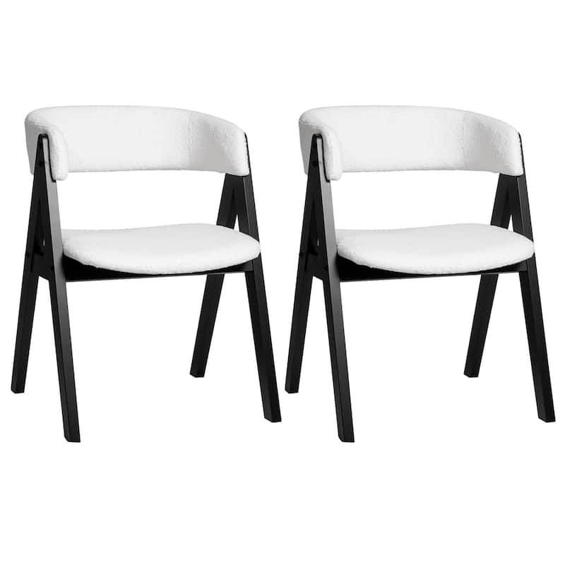 Costway Dining Chairs Set of 2/4 Mid-Century Upholstered Kitchen - See Details - Black 2 PCS - Set of 2